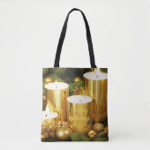 Golden Candles Kerstvakantie Canvas tas (Voorkant)