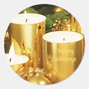 Golden Candles Kerstvakantie Sticker