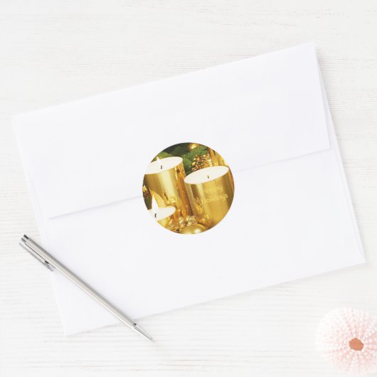 Golden Candles Kerstvakantie Sticker (Envelop)