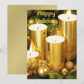 Golden Candles Vakantie Kerst Kaart (Voorkant / Achterkant)