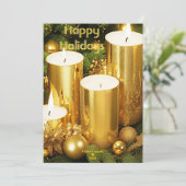 Golden Candles Vakantie Kerst Kaart (Staand voorkant)