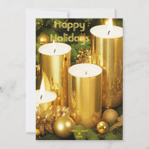 Golden Candles Vakantie Kerst Kaart