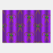 Golden Candy Cane Delight Luxe Kerstmis Inpakpapier Vel (Voorkant 3)