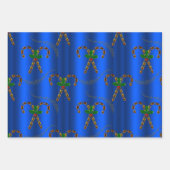 Golden Candy Cane Delight Luxe Kerstmis Inpakpapier Vel (Voorkant 2)