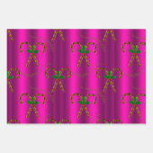 Golden Candy Cane Delight Luxe Kerstmis Inpakpapier Vel (Voorkant)