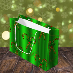 Golden Candy Canes Evergreen Elegance Kerstmis Groot Cadeauzakje