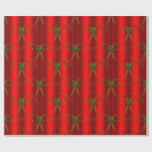 Golden Candy Canes op rode kerst Cadeaupapier (Vlak)