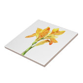 Golden Canna Flower Waterverf Painting Tegeltje (Zijkant)