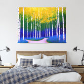 Golden Canopy - Een boslandschap Canvas Afdruk (Insitu (Slaapkamer))