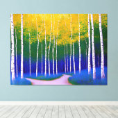 Golden Canopy - Een boslandschap Canvas Afdruk (Insitu (Houten vloer))