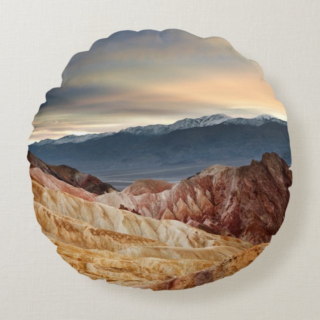 Golden Canyon op Sunset Rond Kussen (Voorkant)