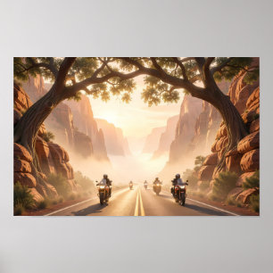 Golden Canyon-rit op Poster van Eerste Licht