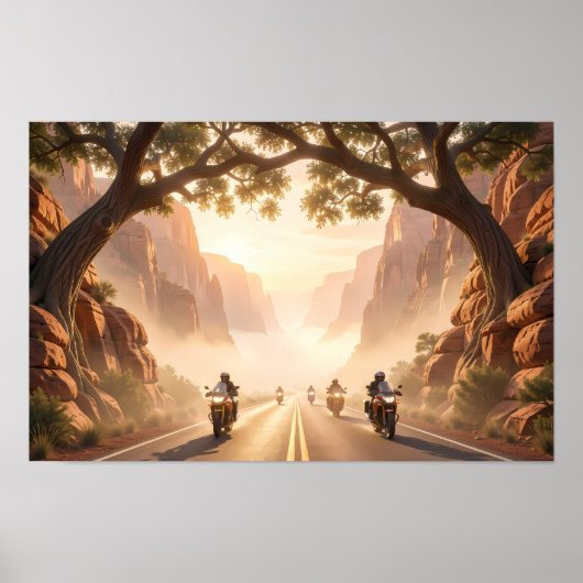 Golden Canyon-rit op Poster van Eerste Licht (Voorkant)