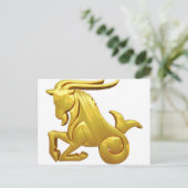 Golden Capricorn Briefkaart (Staand voorkant)