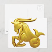 Golden Capricorn Briefkaart (Voorkant / Achterkant)