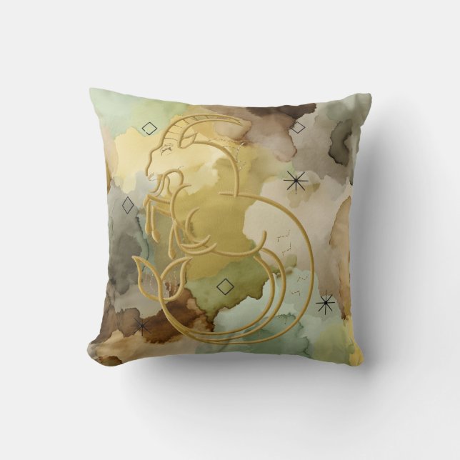 Golden Capricorn Kussen (Voorkant)