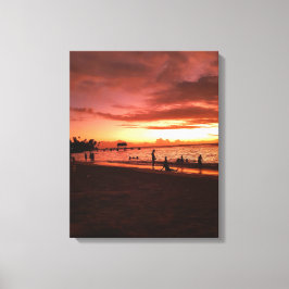 Golden Caribbean Sunset Canvas Afdrukken