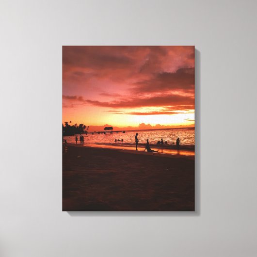 Golden Caribbean Sunset Canvas Afdrukken (Voorkant)