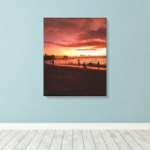 Golden Caribbean Sunset Canvas Afdrukken (Insitu (Houten vloer))
