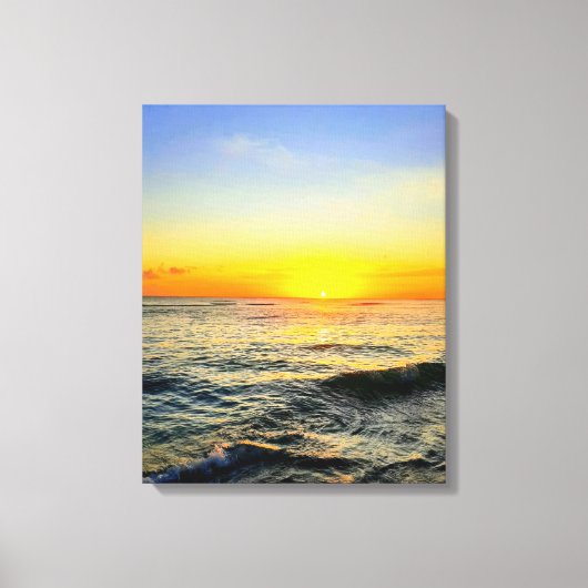 Golden Caribbean Sunset-Stretched Canvas Muurkunst Afdruk (Voorkant)