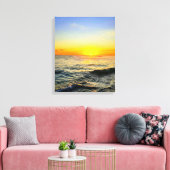 Golden Caribbean Sunset-Stretched Canvas Muurkunst Afdruk (Insitu (Woonkamer))