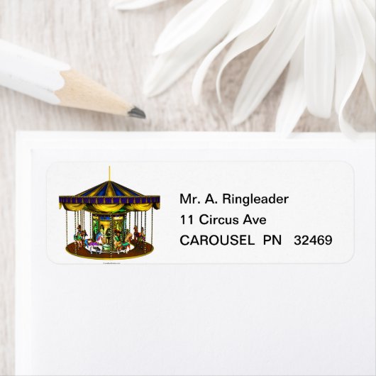 Golden Carousel Return Address Labels (Insitu)