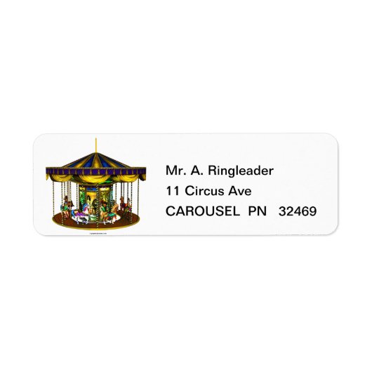 Golden Carousel Return Address Labels (Voorkant)
