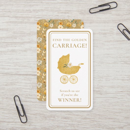 Golden Carriage Scratch-Off Game Card - Winner Visitekaartje (Voorkant / Achterkant in situ)