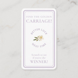 Golden Carriage Scratch-Off | Lavender Non-Winner Visitekaartje