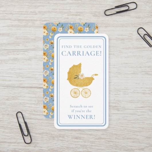 Golden Carriage Scratch-Off Winner Baby Blue Game  Visitekaartje (Voorkant / Achterkant in situ)