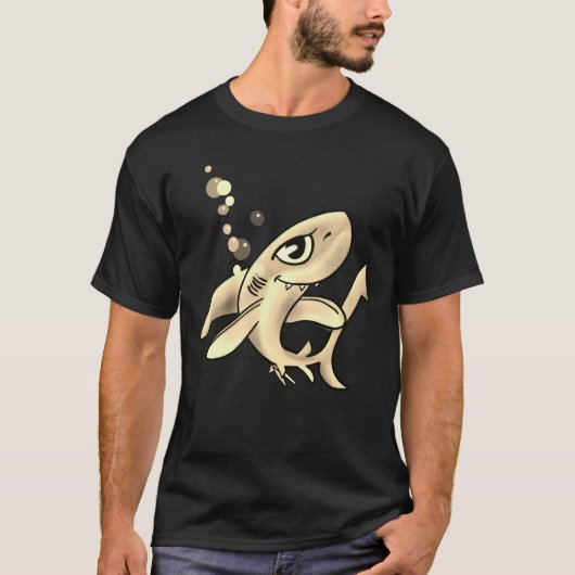 Golden Cartoon Shark T-shirt (Voorkant)