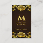 Golden Carved Flowers Lijst | Naam Initiaal Visitekaartje (Voorkant)