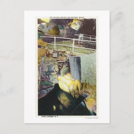 Golden Cascade en Natural Bridge Uitzicht Briefkaart (Voorkant)