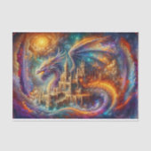 Golden Castle Dragon Decoupage Papier | mystiek (Voorkant)