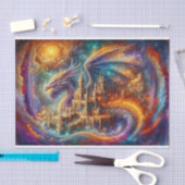 Golden Castle Dragon Decoupage Papier | mystiek (Craft)