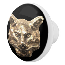 Golden Cat – goldene Katze – vergoldeter Kater Keramische Knop