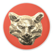 Golden Cat – goldene Katze – vergoldeter Kater Keramische Knop (Voorkant)