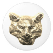 Golden Cat – goldene Katze – vergoldeter Kater Keramische Knop (Voorkant)