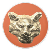 Golden Cat – goldene Katze – vergoldeter Kater Keramische Knop (Voorkant)