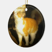 Golden Cat Keramisch Ornament (Links)