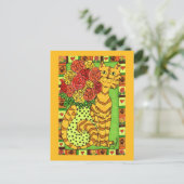 Golden Cat met Rozen Briefkaart (Staand voorkant)