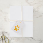 Golden Cat Paw Print Mid Century Cats Stoel Cadeaulabels (Met Koord)