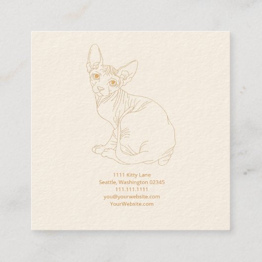 Golden Cat Vierkante Visitekaartje (Achterkant)
