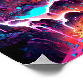 Golden Cave - Neon Ink Illustratie Poster (Hoek)