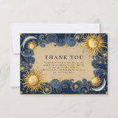 Golden Celestial Baroque Wedding Bedankkaart (Voorkant)