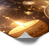 Golden Celestial Mystical Art Poster (Hoek)