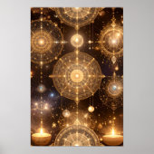 Golden Celestial Mystical Art Poster (Voorkant)