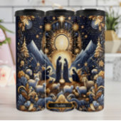 Golden Celestial Nativity Night Scene Thermosbeker