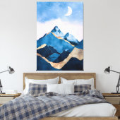 Golden Celestial Peaks Waterverf Canvas Afdruk (Insitu (Slaapkamer))