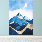 Golden Celestial Peaks Waterverf Canvas Afdruk (Insitu (Houten vloer))